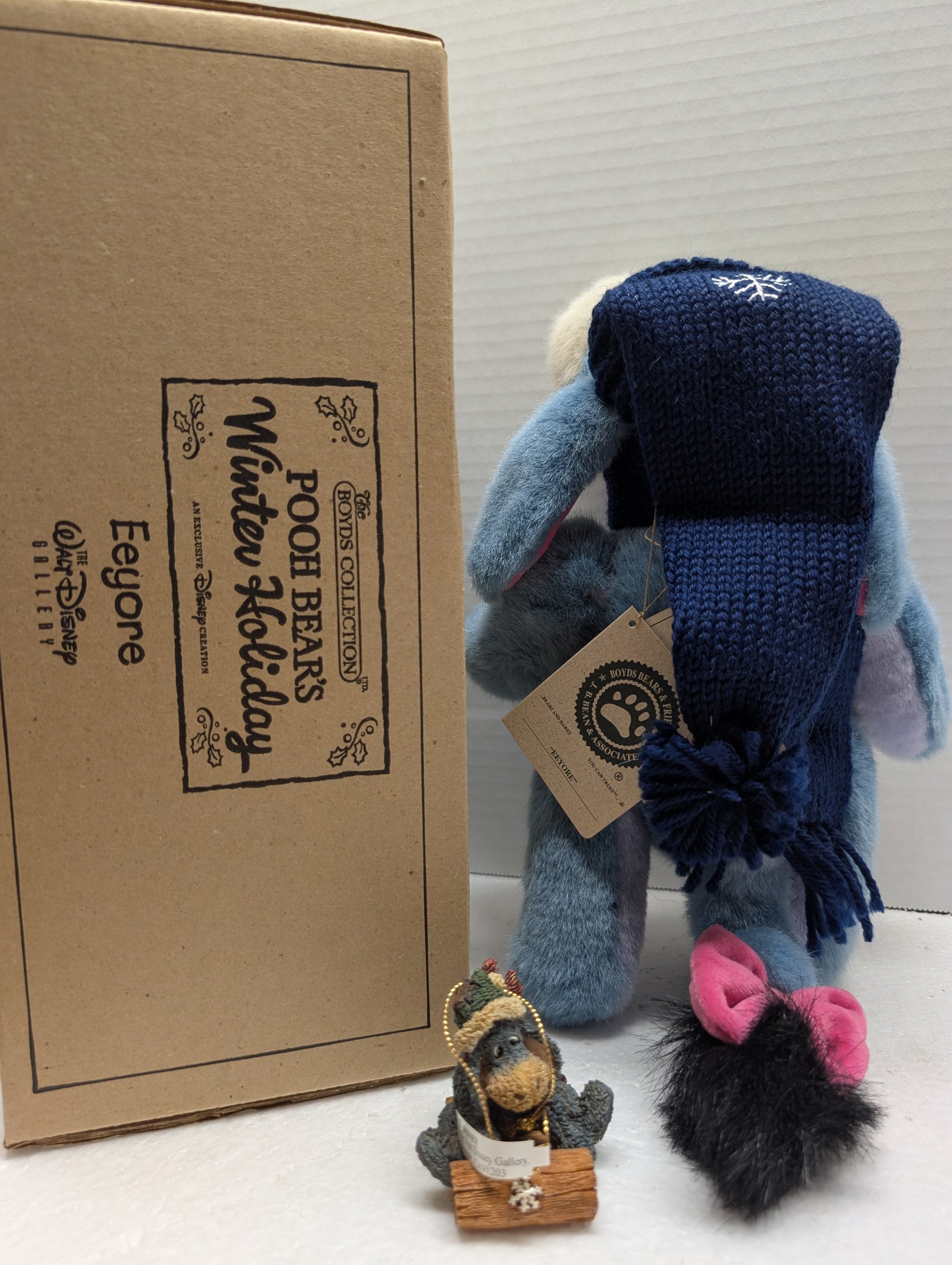 Boyds Pooh Bear's Winter Holiday Eeyore Plush with resin #95971DS image 2