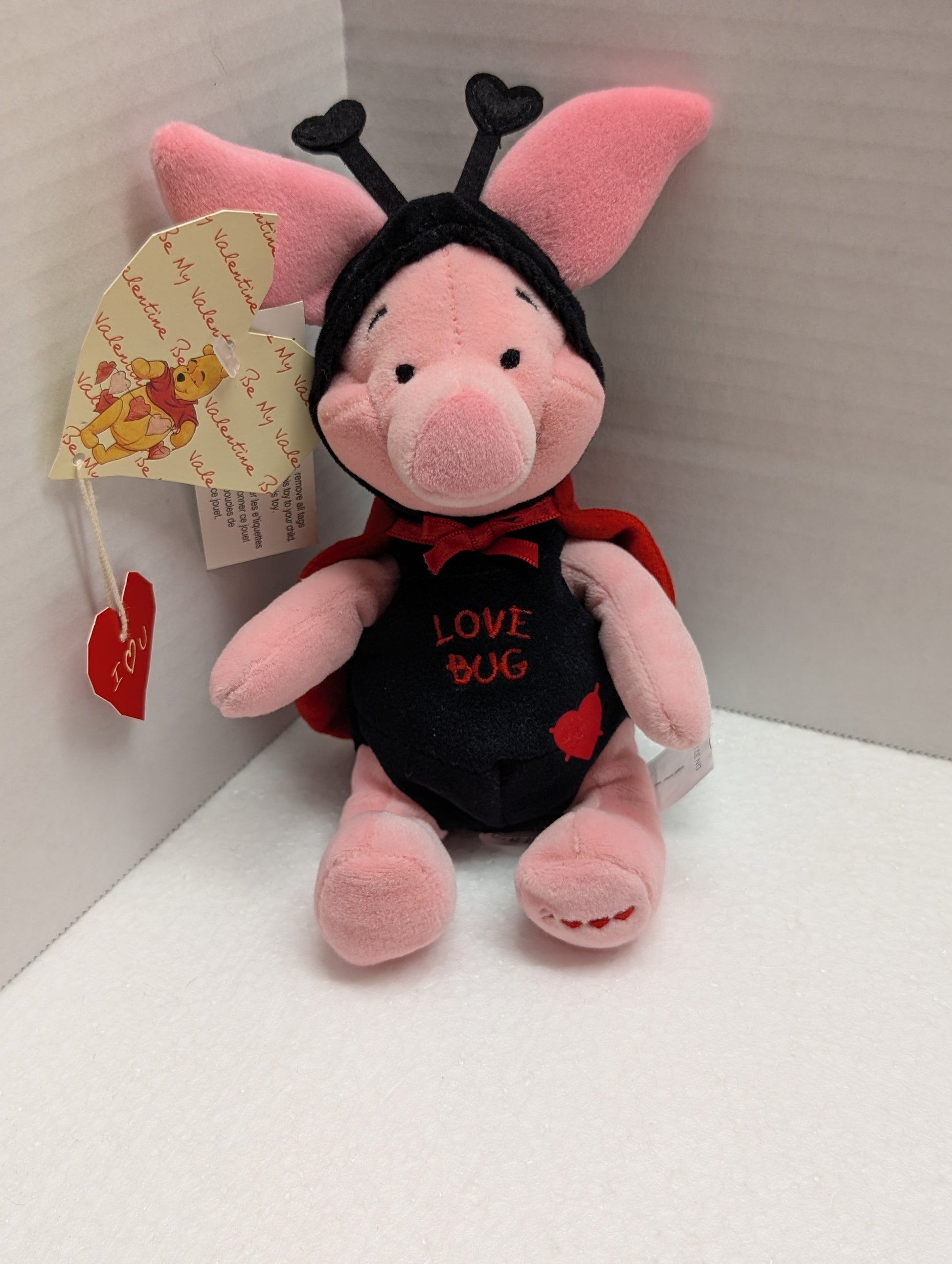 Disney Bean Bag Valentine's 2000 Piglet Lady Bug Love Bug image 0