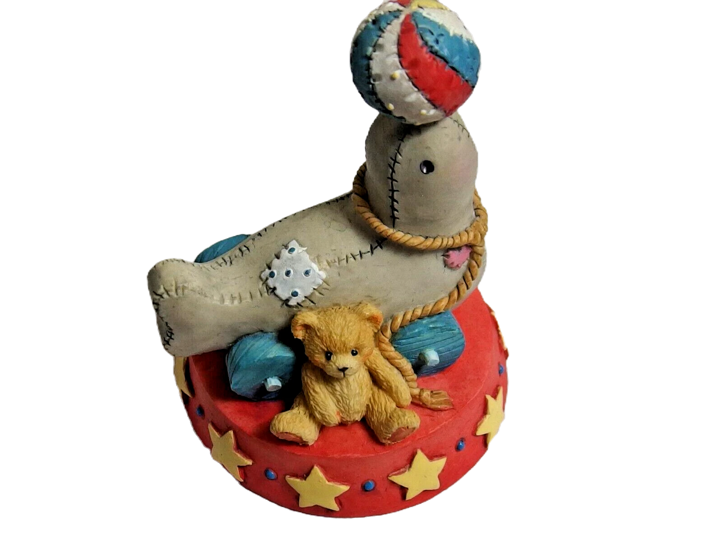 Cherished Teddies Circus Seal of Friendship 1996 Seal With Ball Figurine image 3