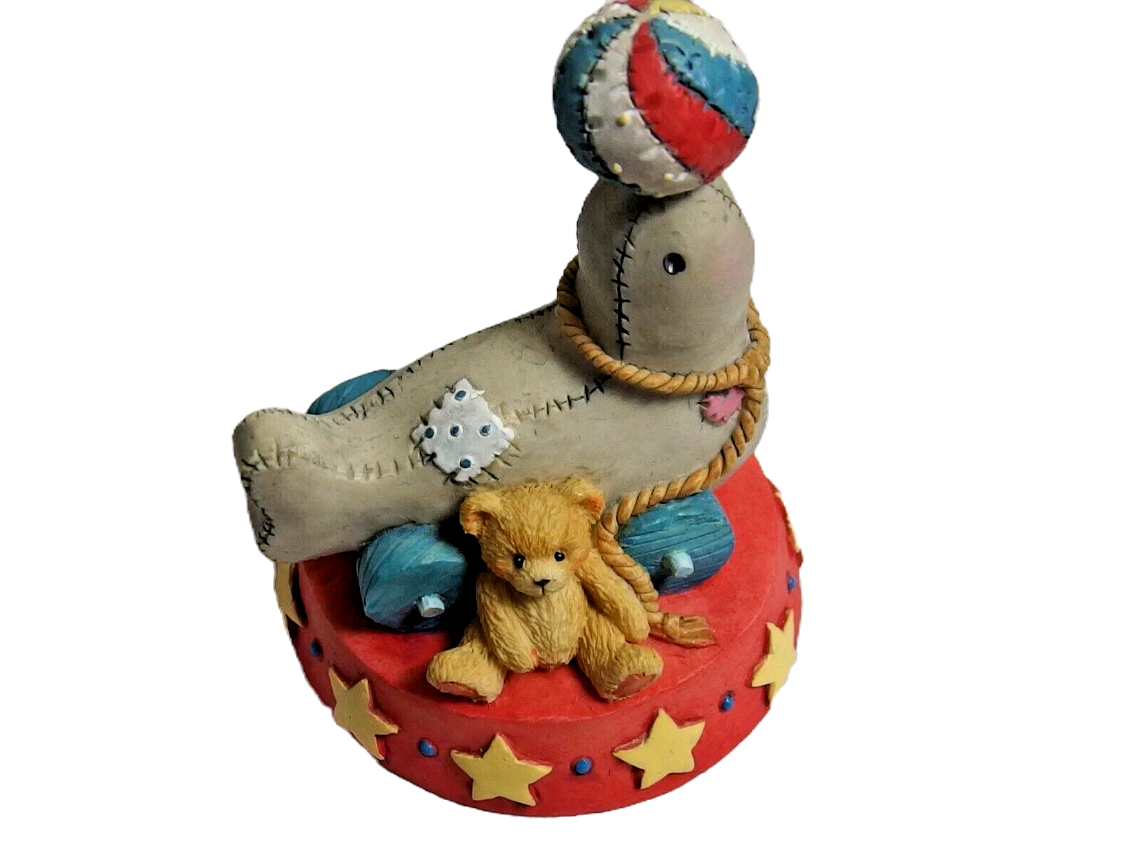 Cherished Teddies Circus Seal of Friendship 1996 Seal With Ball Figurine image 3