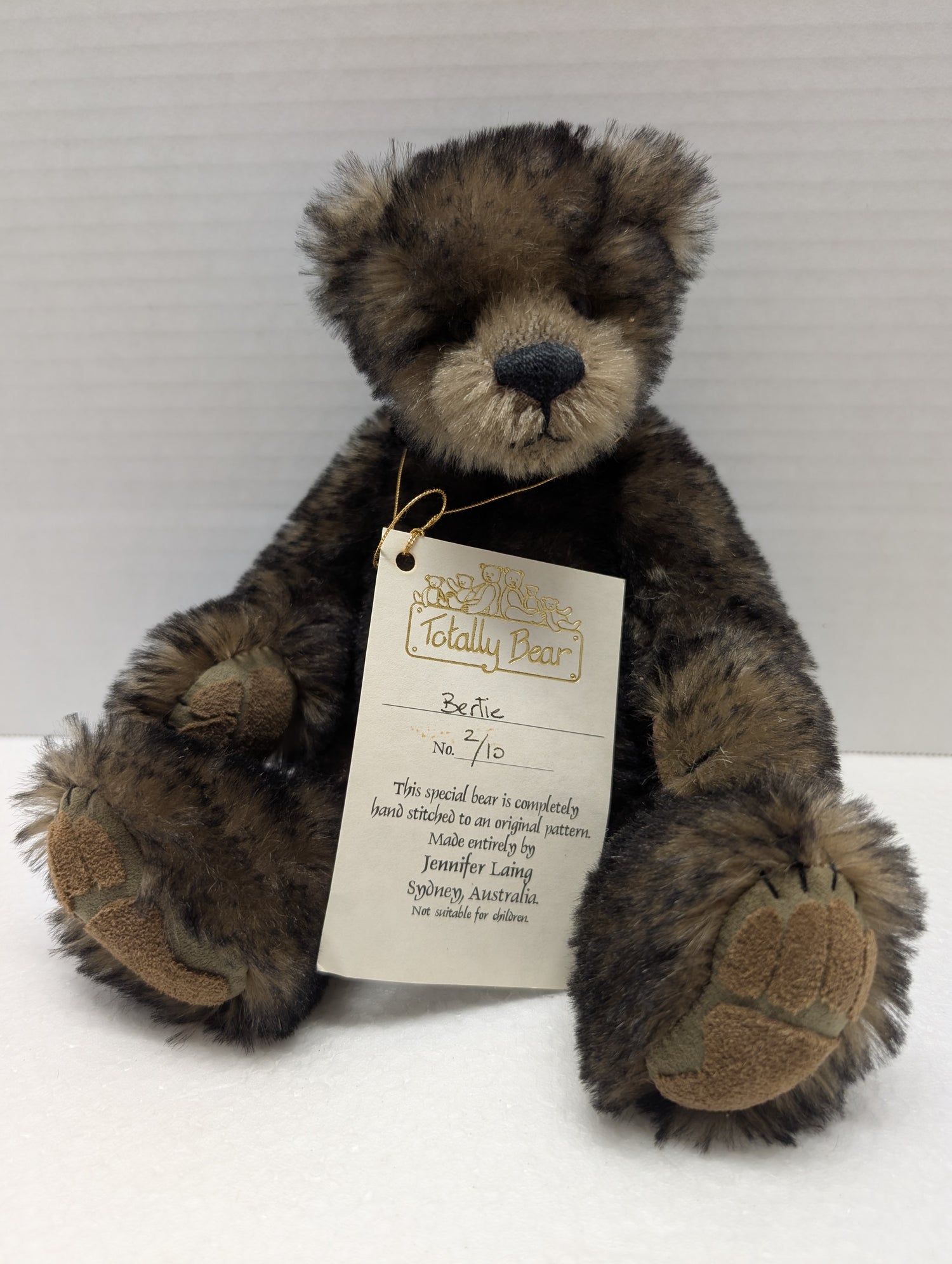 Artist Jennifer Laing  of Totally Bear Handmade Bertie Ltd Ed. 11.5 Mohair Bear image 0