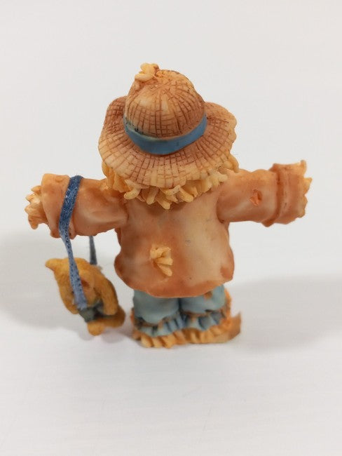Cherished Teddies 1996 Mini Figurine Set of 3 A Pumpkin, Cornstalk, and a�Scarec image 1