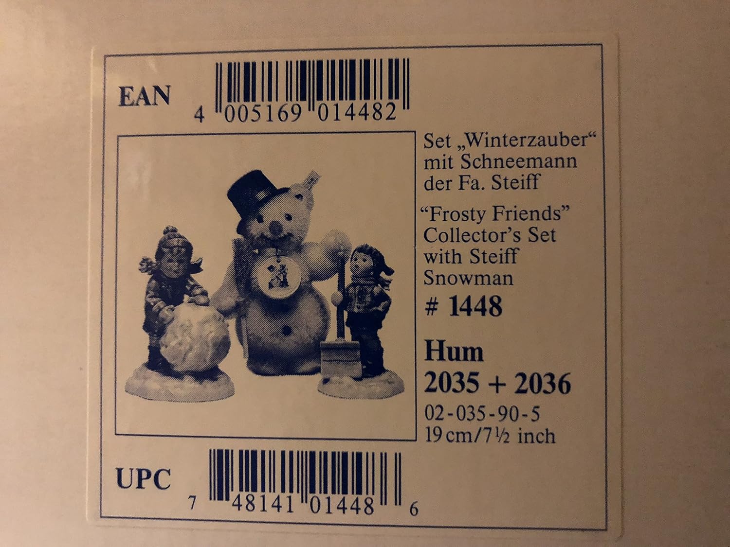 Steiff & Goebel Collectors Set Hummel Frosty Friends with Steiff Snowman 1448 image 8