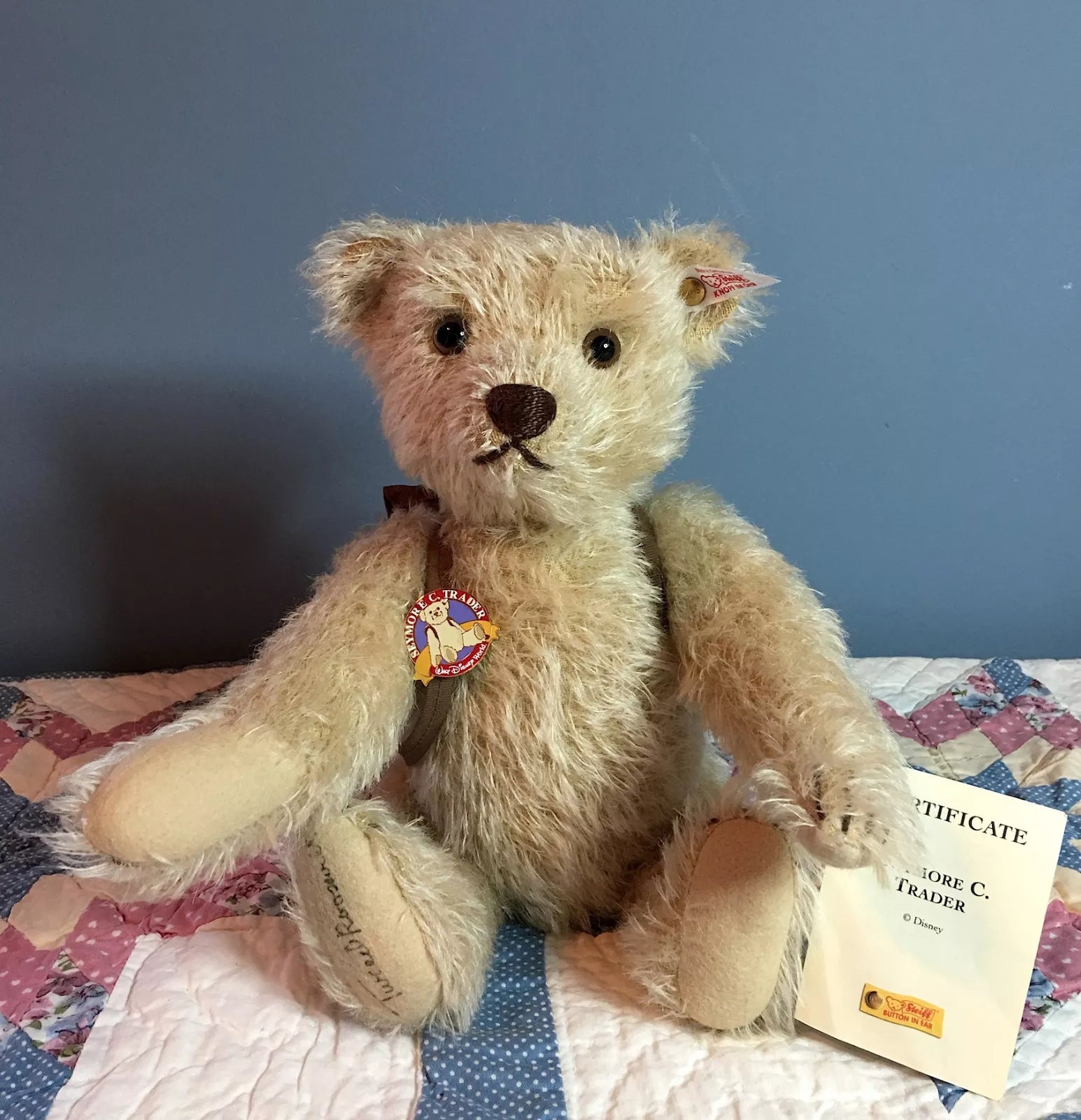 Steiff 2001 WDW Event Bear Seymore SeaTrader 680069  LE2000 Gray image 0