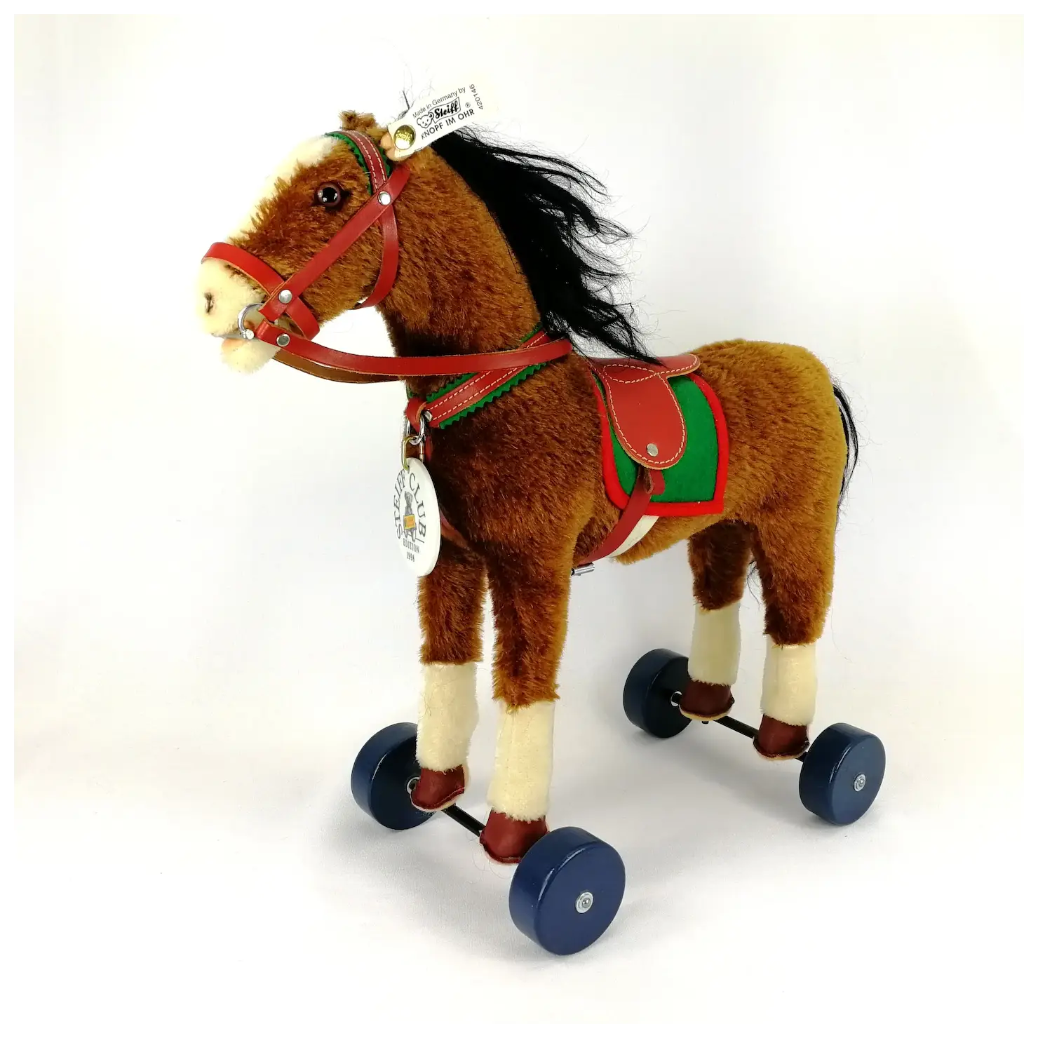 Steiff Mohair 1998 Club Horse on Wheels 1929 Replica 402146 image 1
