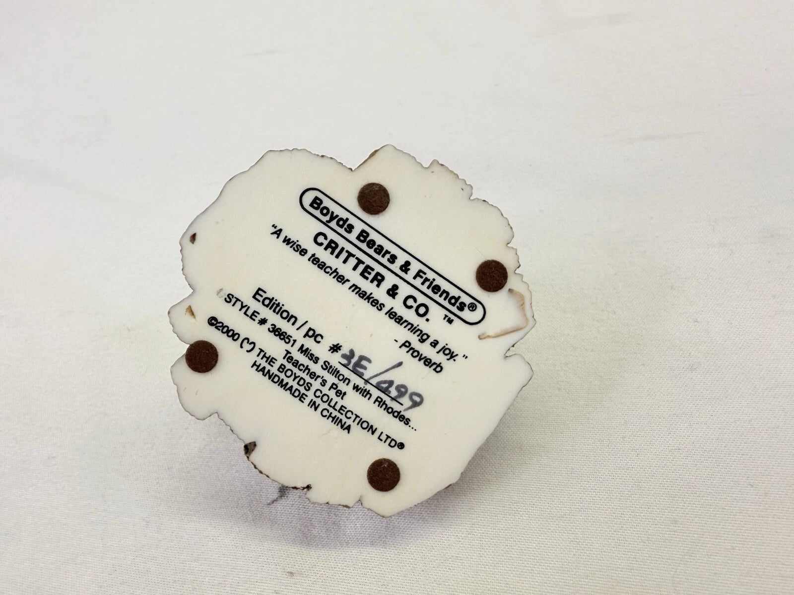 Boyds Critter & Co. Miss Stilton with Rhodes Teachers Pet 36651 image 4