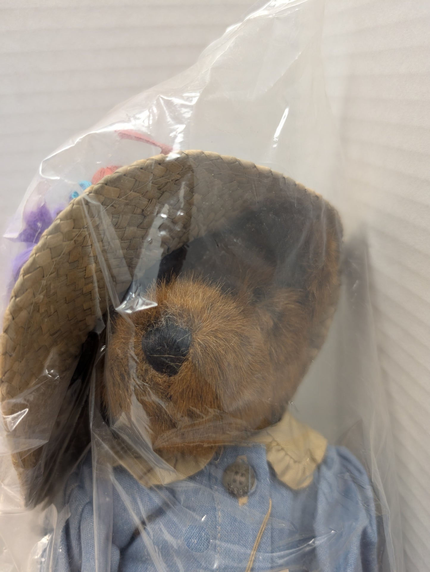 Boyds Bear Plush  Augusta 14" w Straw  Hat  91010 image 1