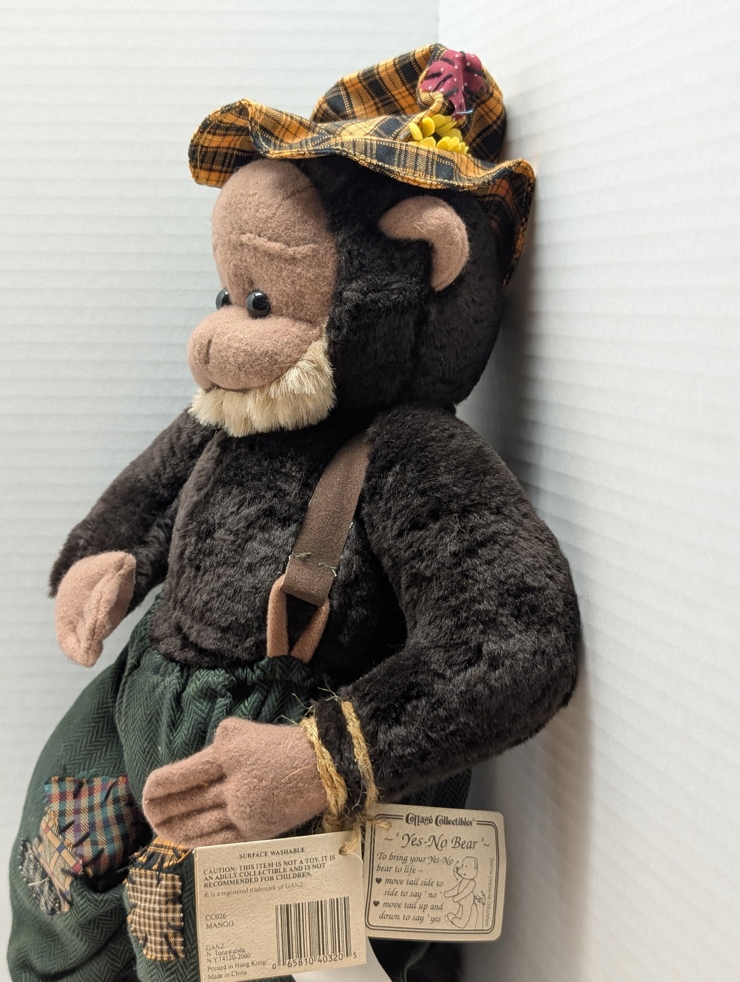 Ganz Cottage Collectibles Mango Monkey Yes/No tail mechanism. 17" CC0026 image 3