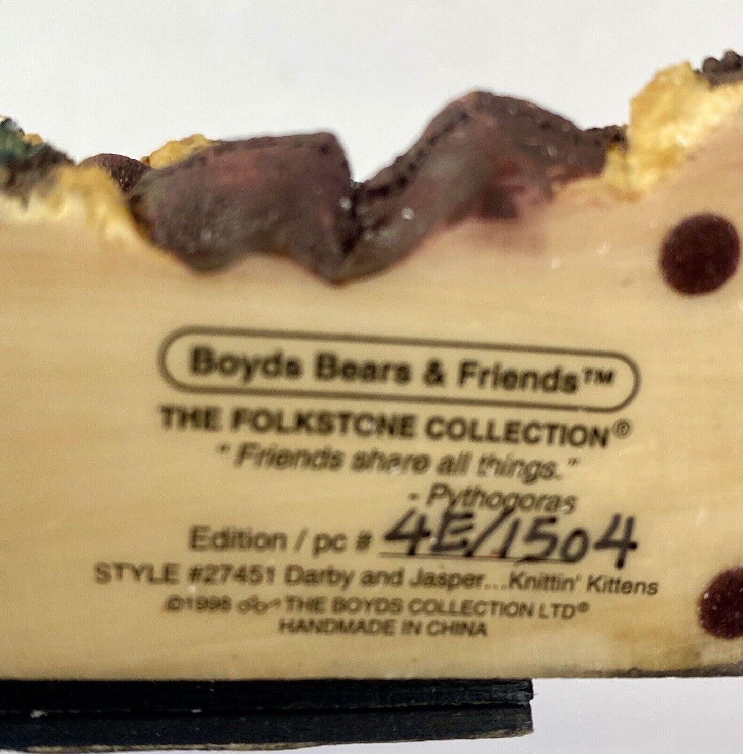 Boyds Frame FS Darby & Jasper.Knitten' Kittens Retired 27451 image 5