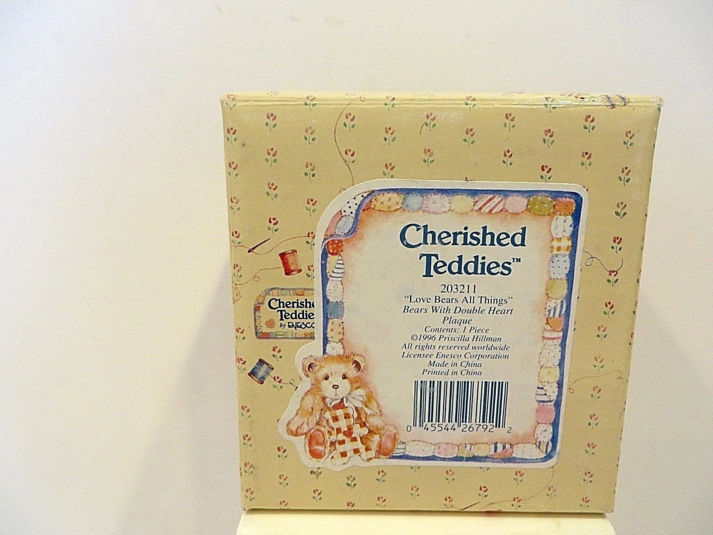 Cherished Teddies Love Bears All Things Hanging Wall Plaque Double Heart 203211 image 3
