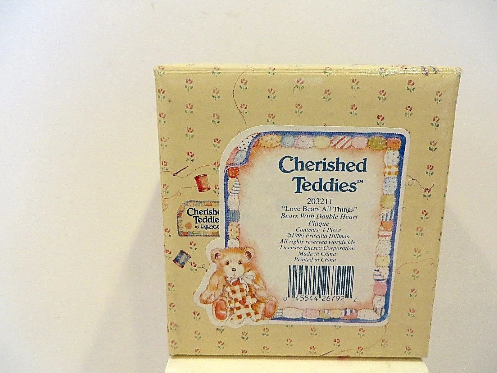 Cherished Teddies Love Bears All Things Hanging Wall Plaque Double Heart 203211 image 3