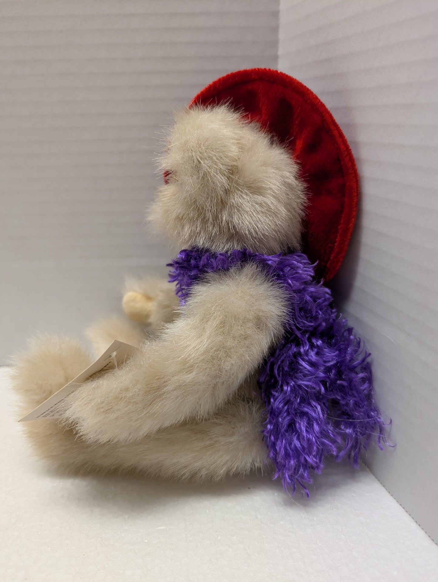 Ganz Garnette Red Hat Bear with Glasses and Purple Boa H6173 11" image 2