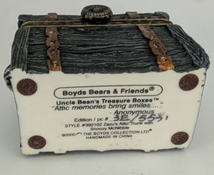 Boyds Treasure Box Zazu's Attic Trunk w. Snooozy McNibble 392102 image 2