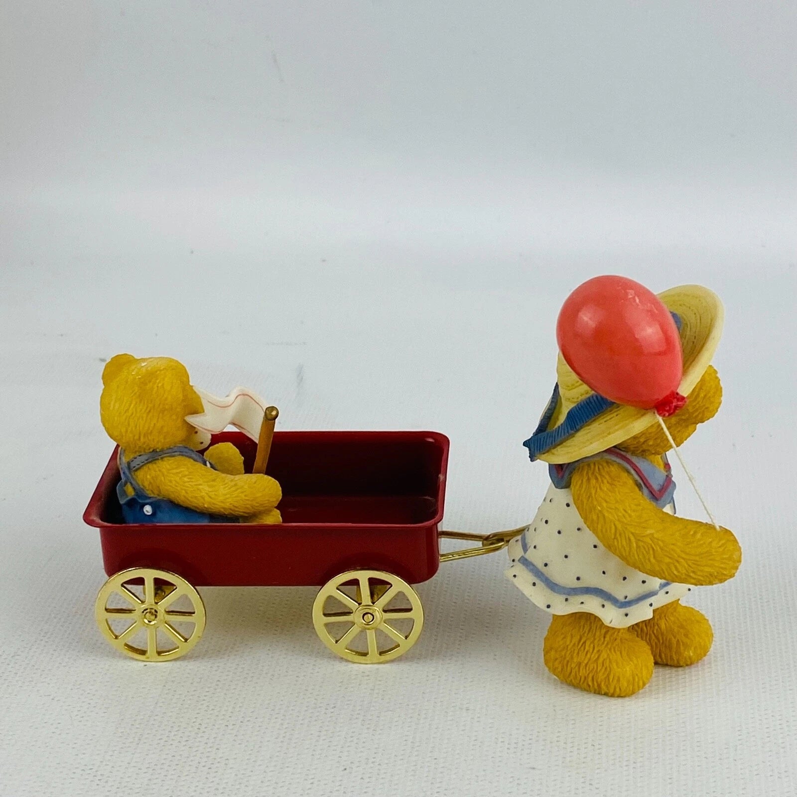 Cherished Teddies Letty Figurine CT993 Red Wagon 1999 Membears Only image 1