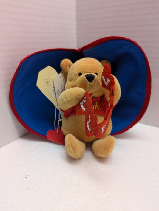 Disney Bean Bag Min Pooh Bear zipped in Heart with Pooh Embroidered on Heart image 0