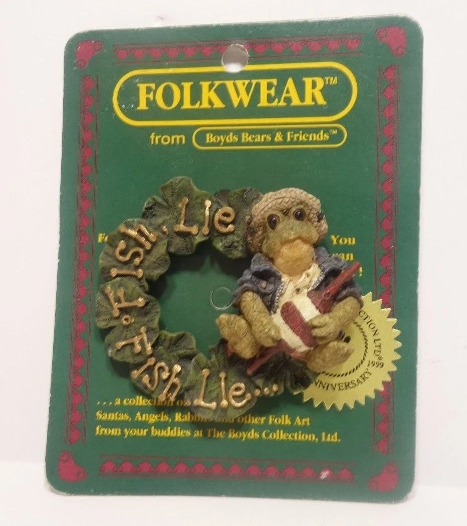 Boyds Pin Folkwear Frogmorton Fish Lie Fish 26415 image 1