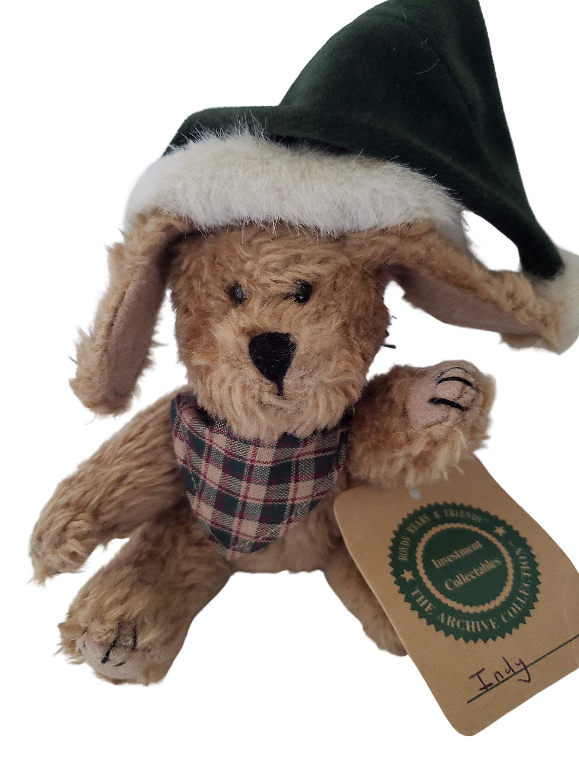 Boyd's Bear Plush Indy in Green Santa Hat Archive Collection 9175710 image 2