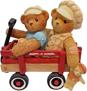 Cherished Teddies Booker And Fletcher Radio Flyer Figurine 786861 image 1
