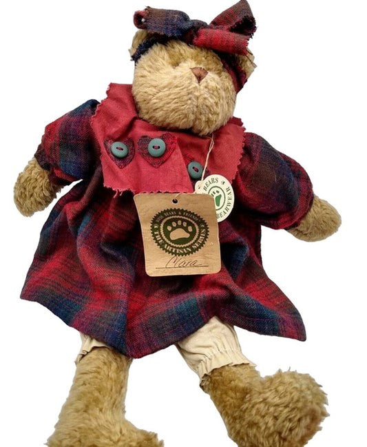 Boyds Bear Plush Clara Bear 911061 14 " Red Flannel image 0