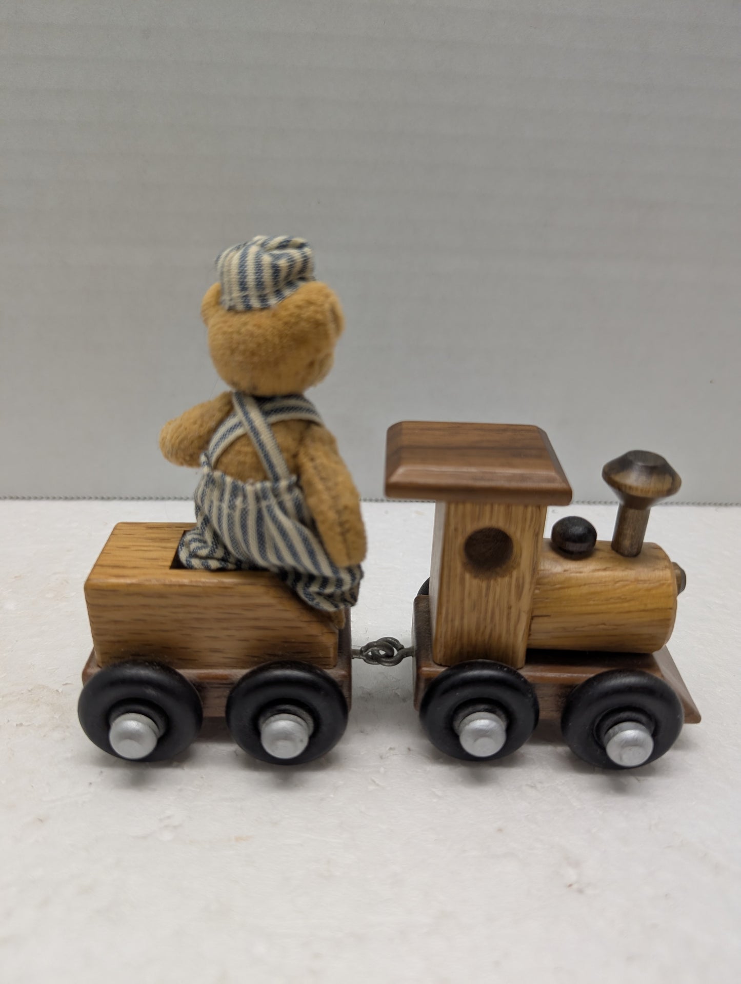 Casey the Engineer Bear with Wooden Train By Pat Carriker image 7