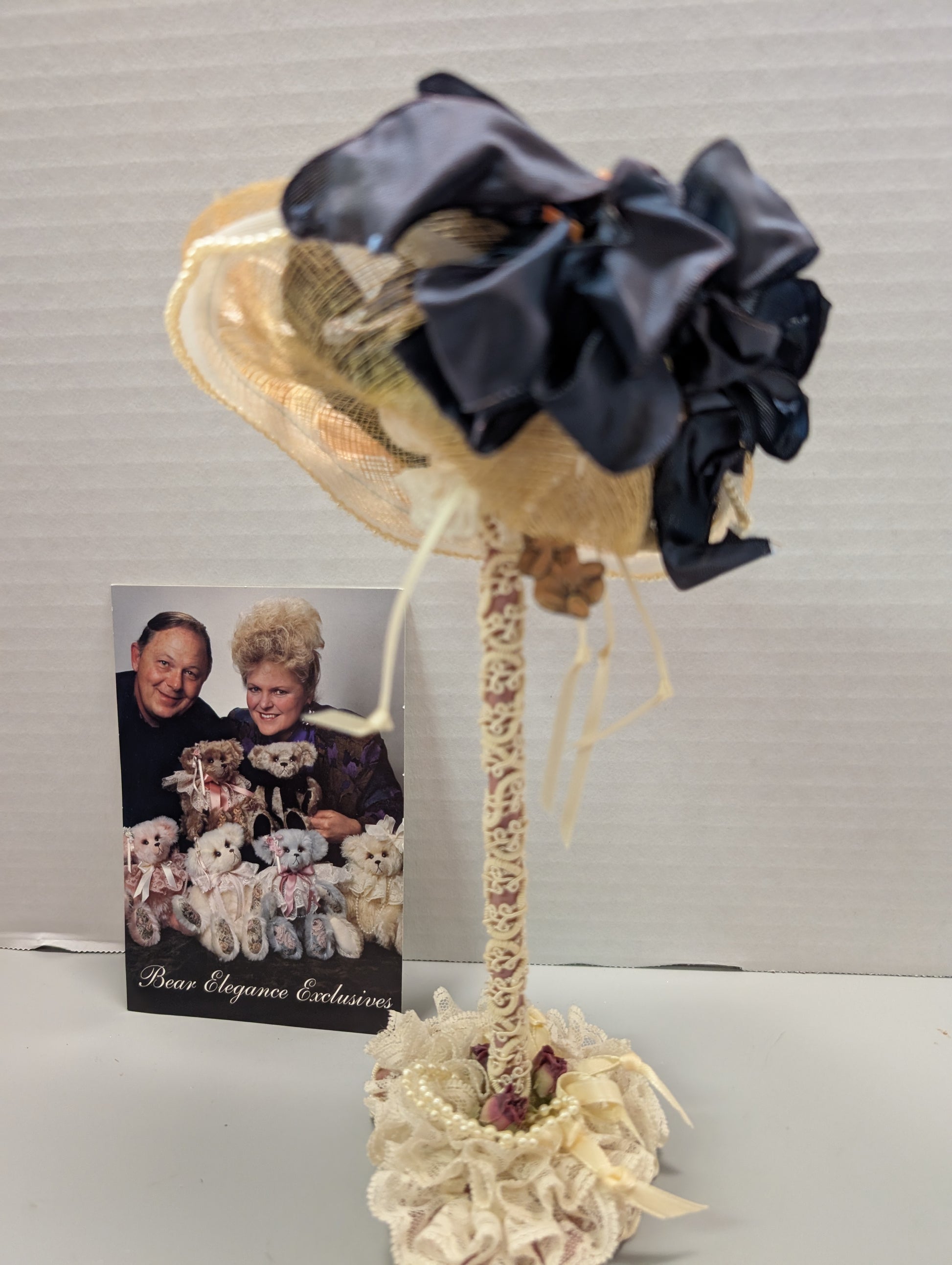 Artist Bear Elegance Original Designs Hat Stand and Hat 9.5 Inches image 6