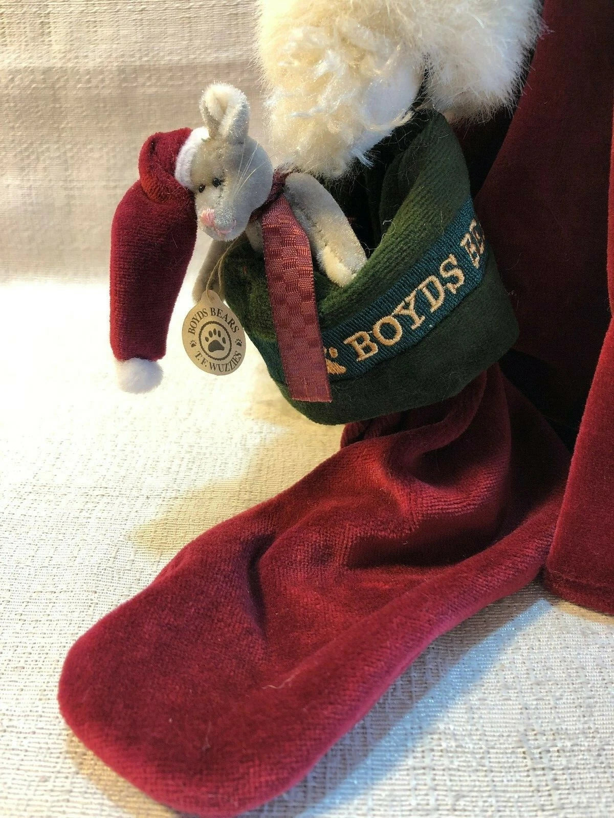 Boyds Mohair Tasha B Frostbeary 14" 900205  w. stocking and little bear image 9