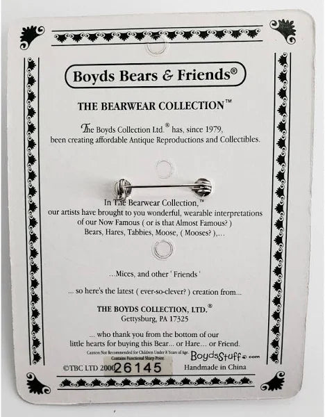 Boyds Pin Bearwear Pin Bailey Swing Time Teddy Bears Rock #26145 image 1