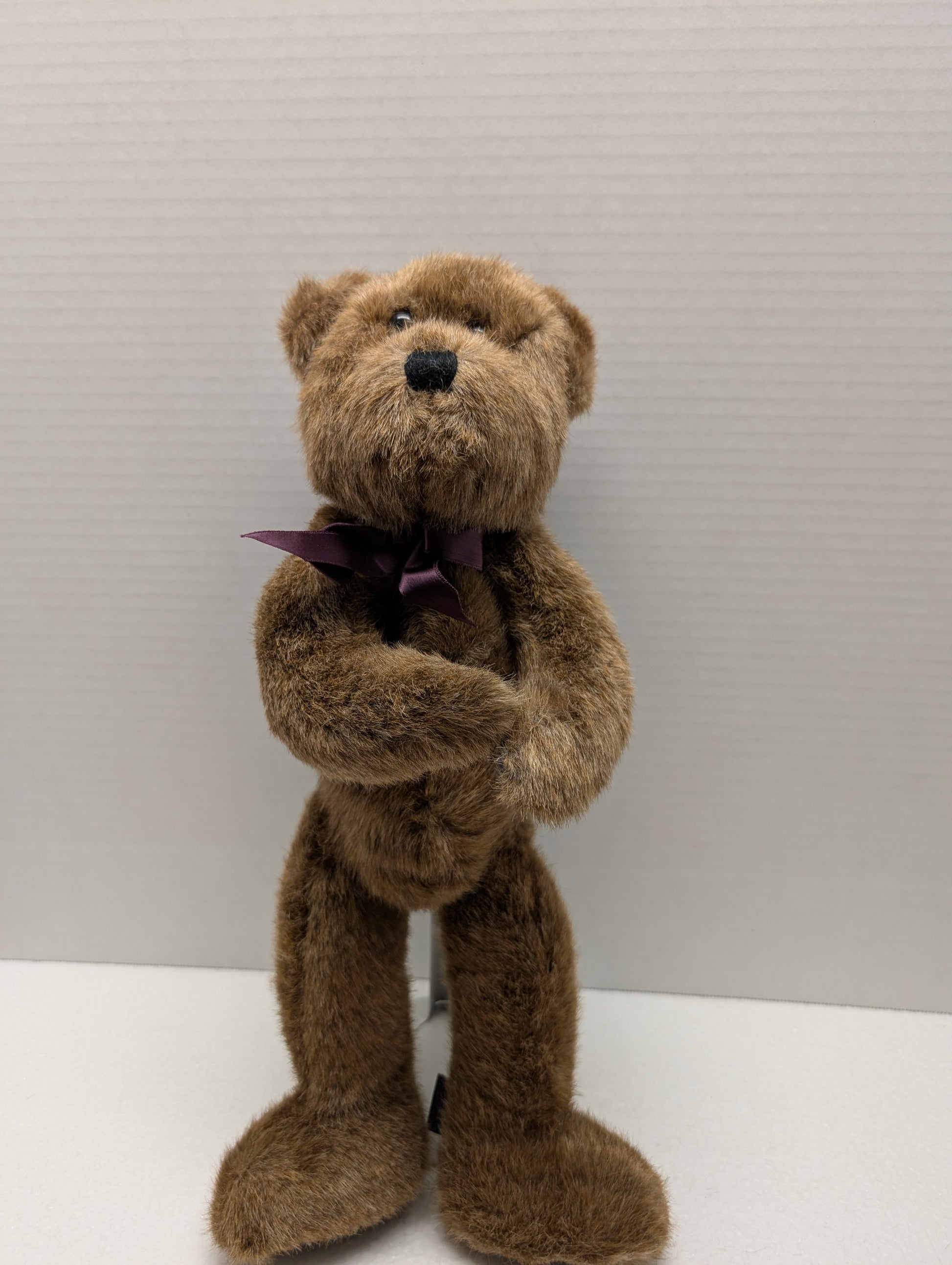 Boyds Bear Plush Travis B Bean with Burgundy Ribbon  5114-05 image 5
