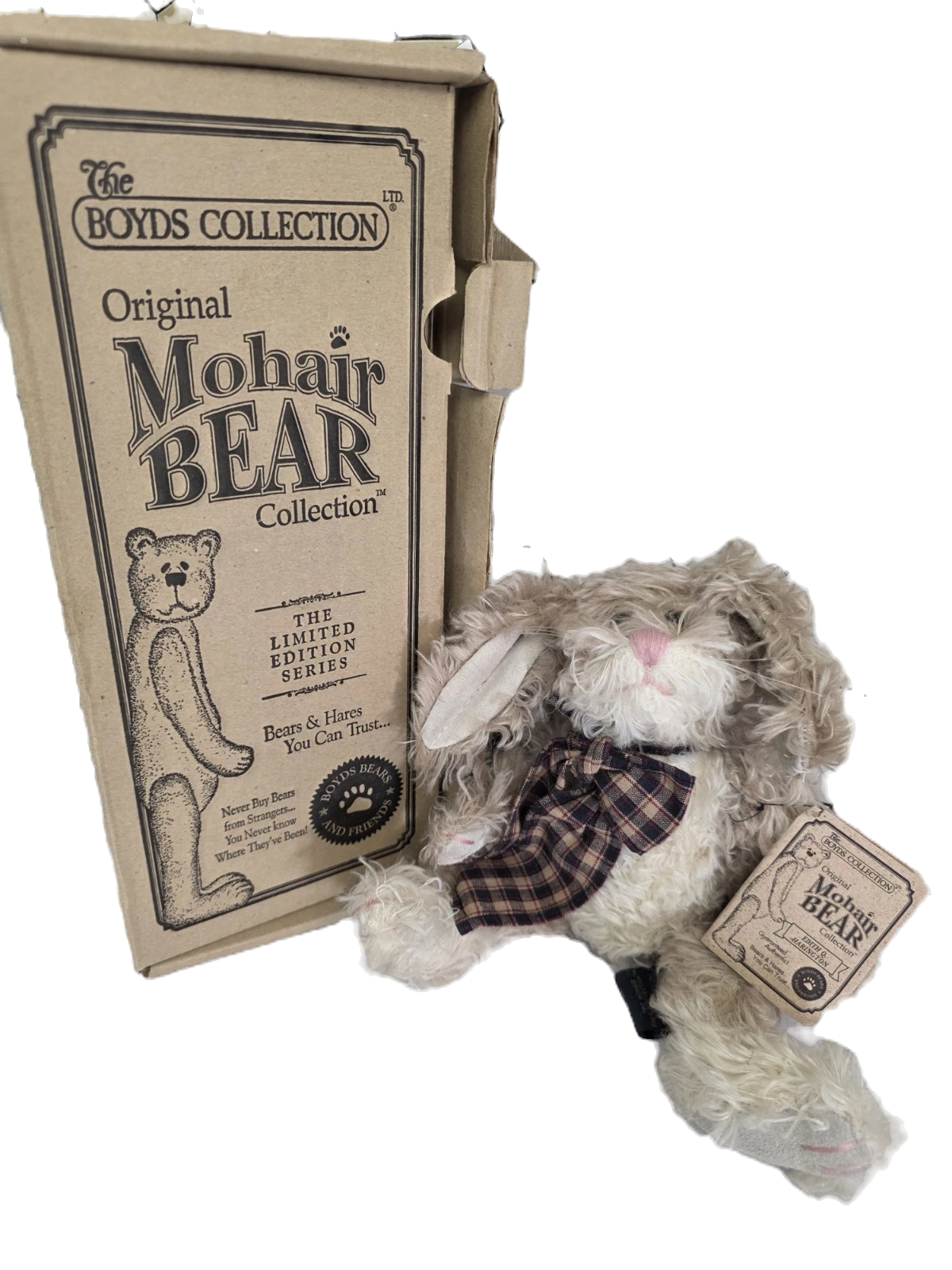 Boyds Mohair Edith 10" Tan &White Rabbit 590160-03 image 0