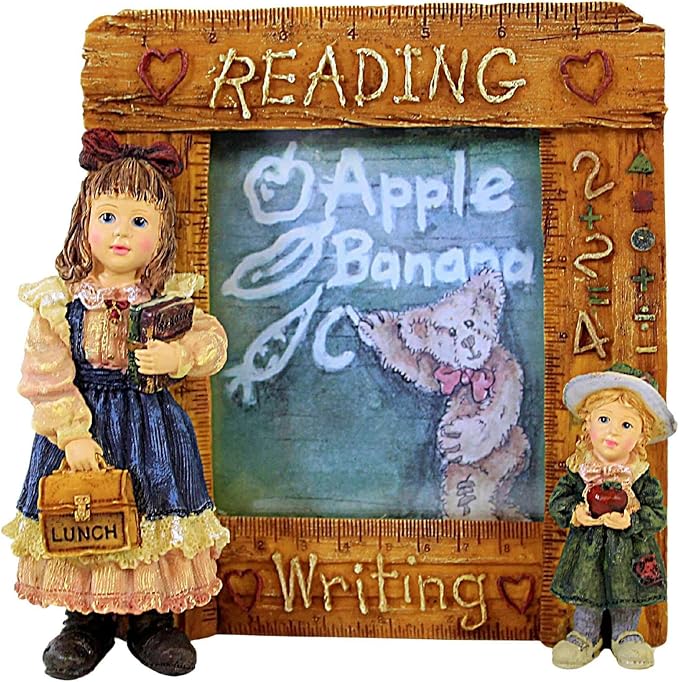 Boyds Frame Dollstone Yesterdays Child Laura & Jane 1st Day School 27552 image 2
