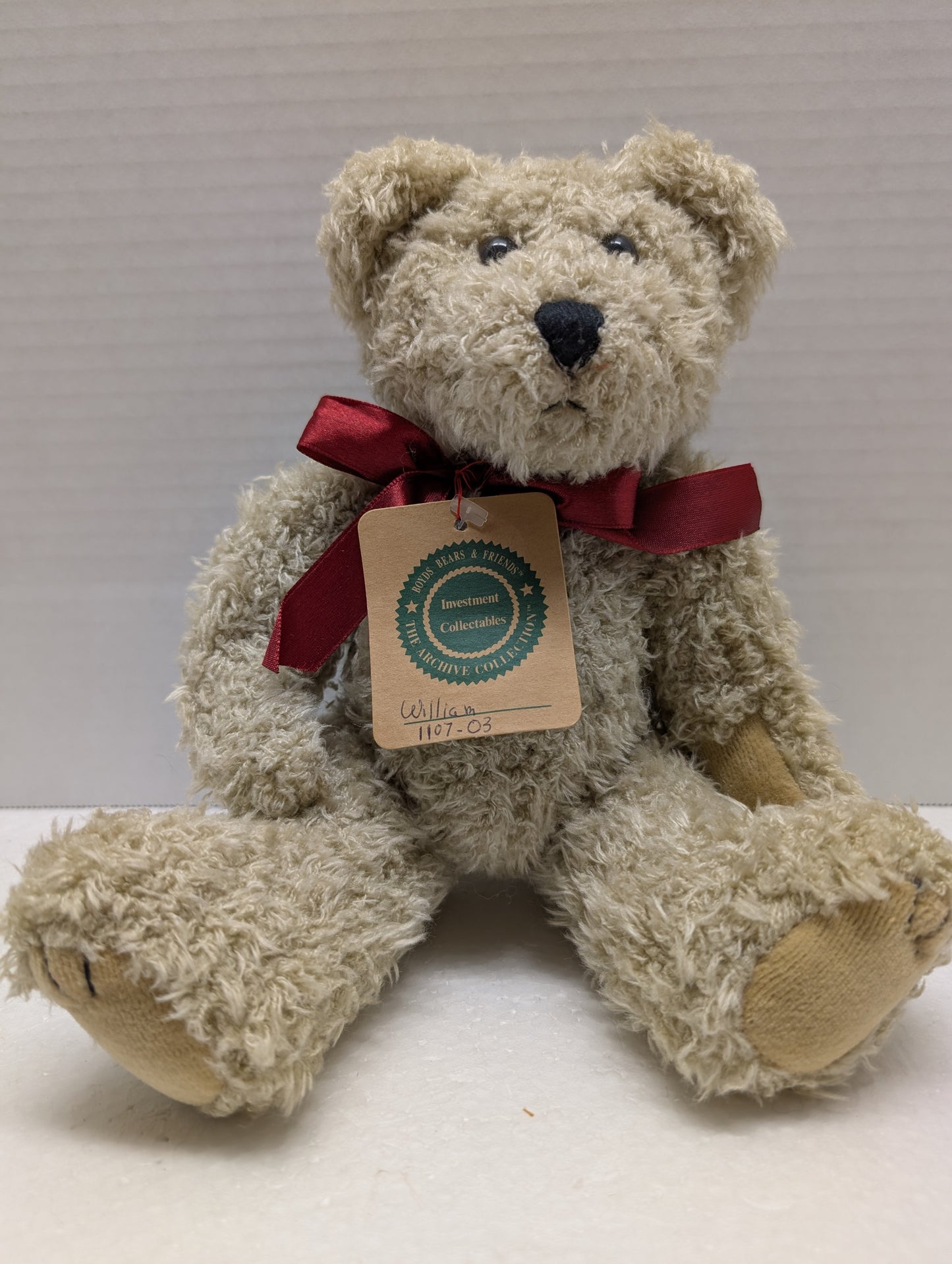 Boyds Bear Plush William P Beige cheneille 1998  1107-03 image 1