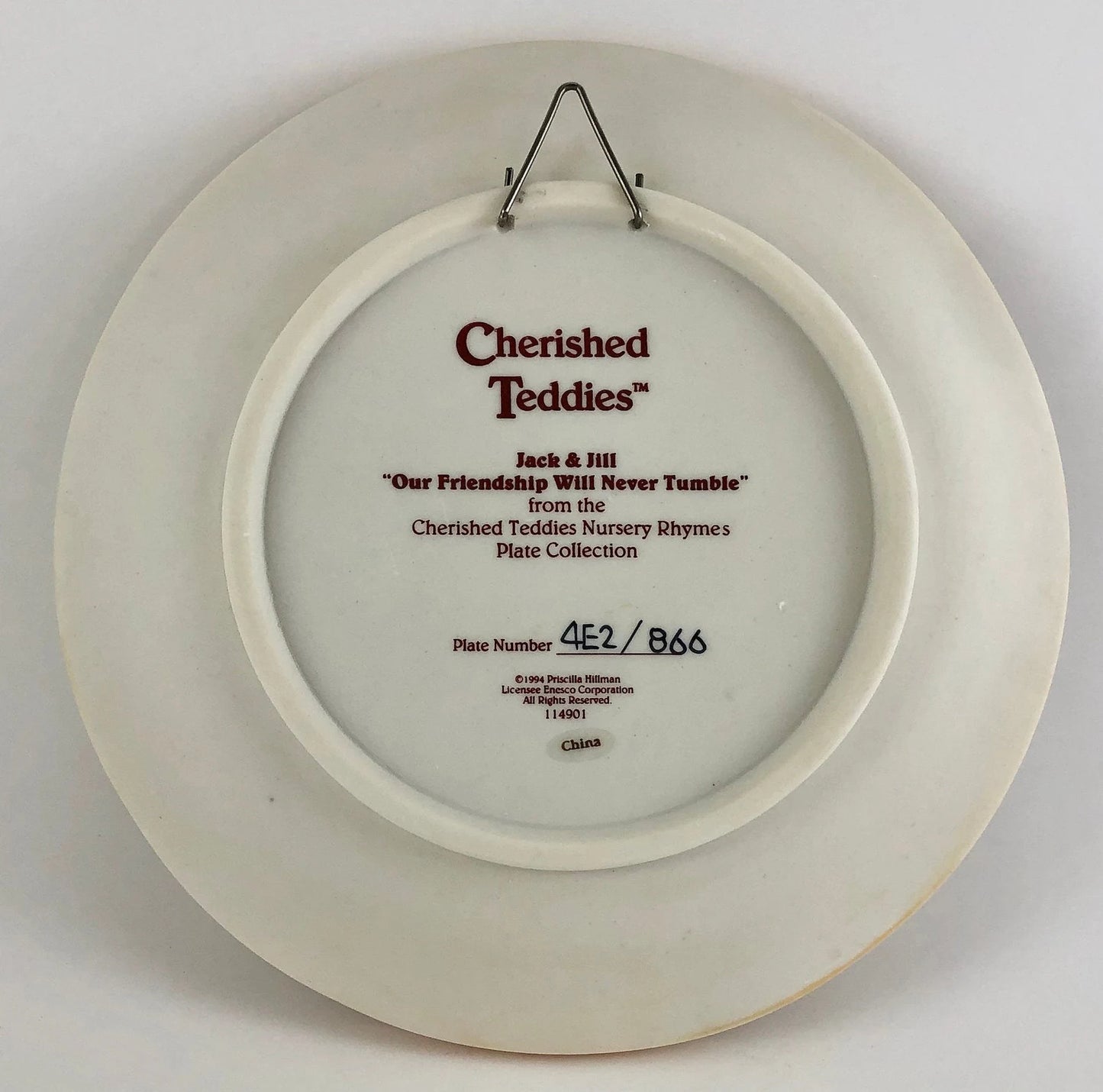 Cherished Teddies Jack And Jill Collector Plate 114901 image 1