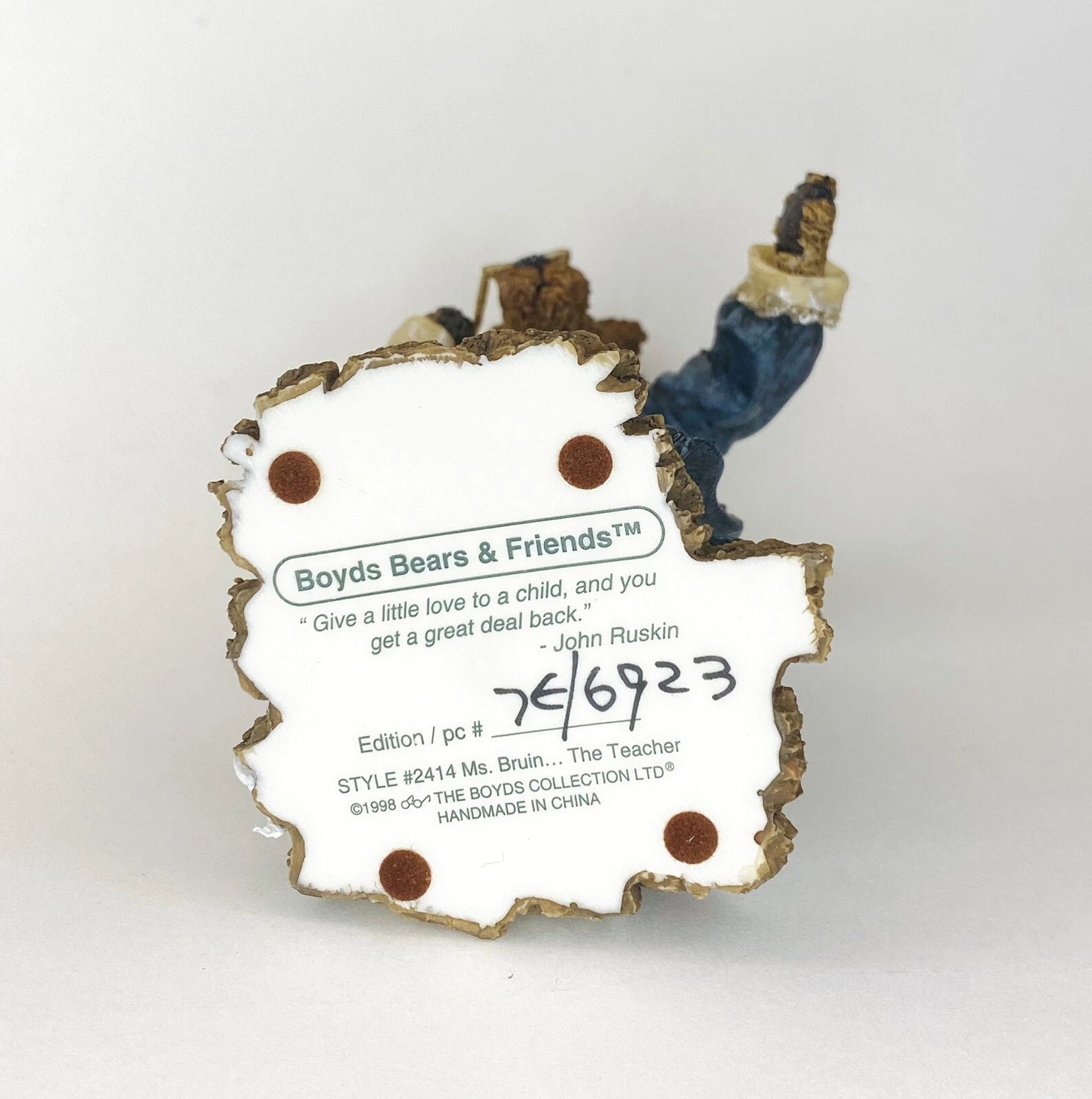 Boyds Bear Resin Noah Collection Ms. Bruin As The Teacher (2414) Teacher image 4