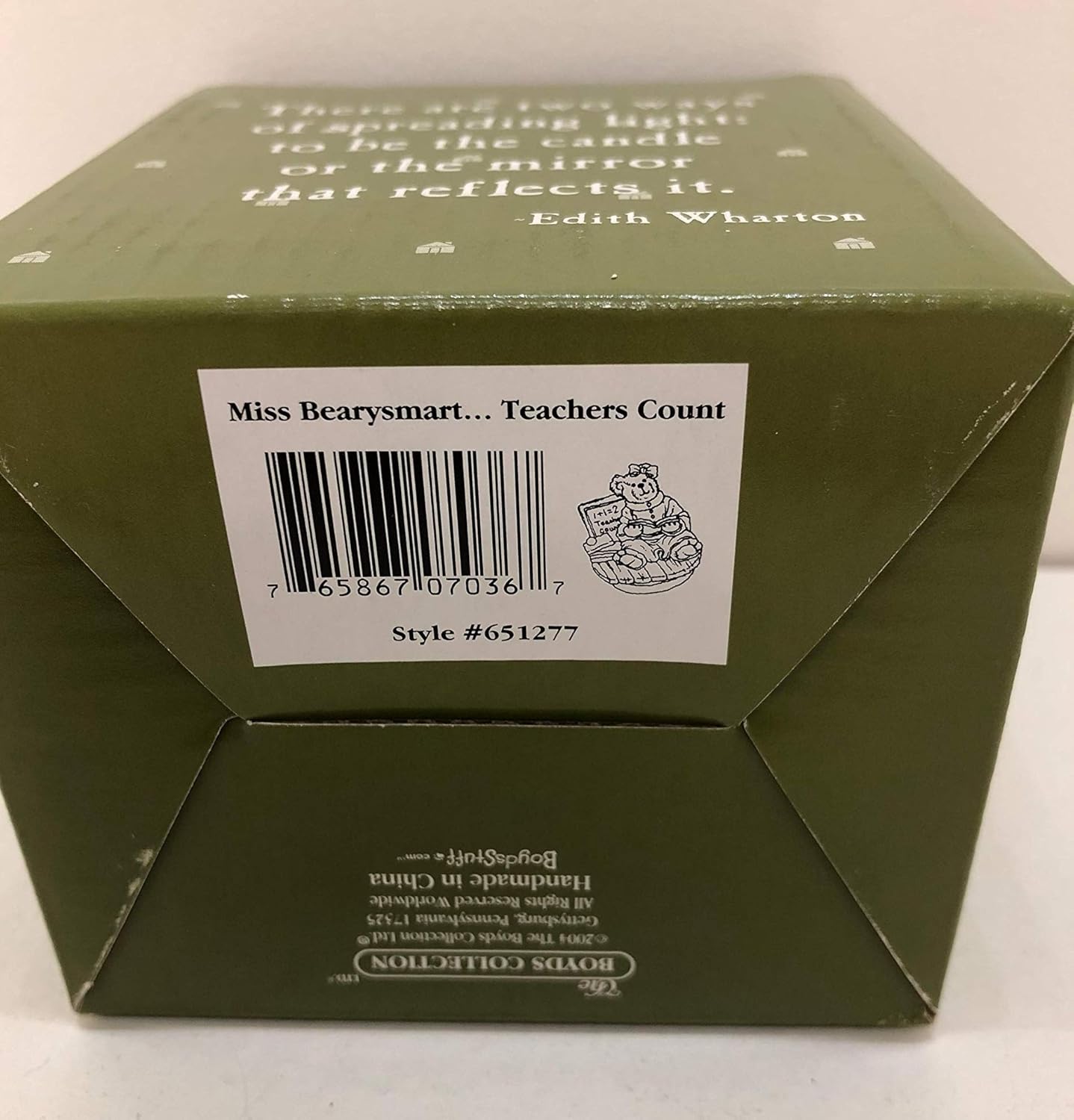 Boyds Candletopper Miss Bearysmart  Teachers Count 651277 image 2