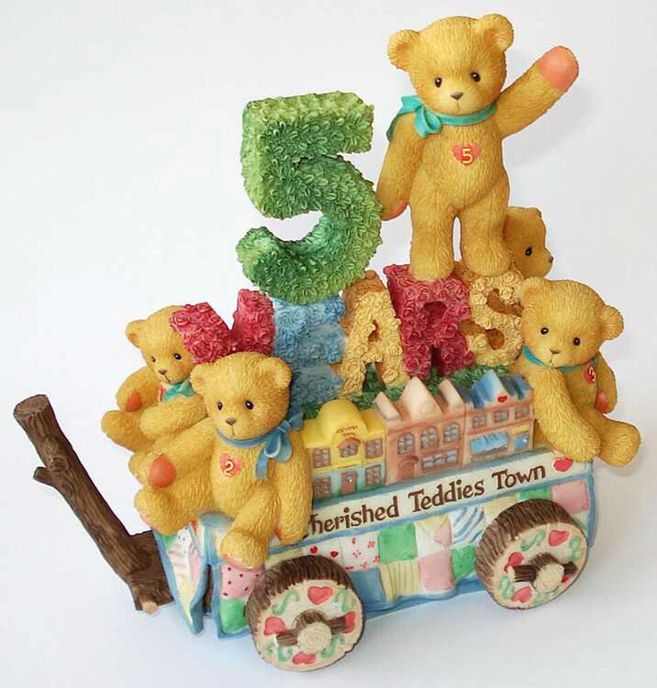 Cherished Teddies Five Teddies On a Float 5th Anniversary image 0