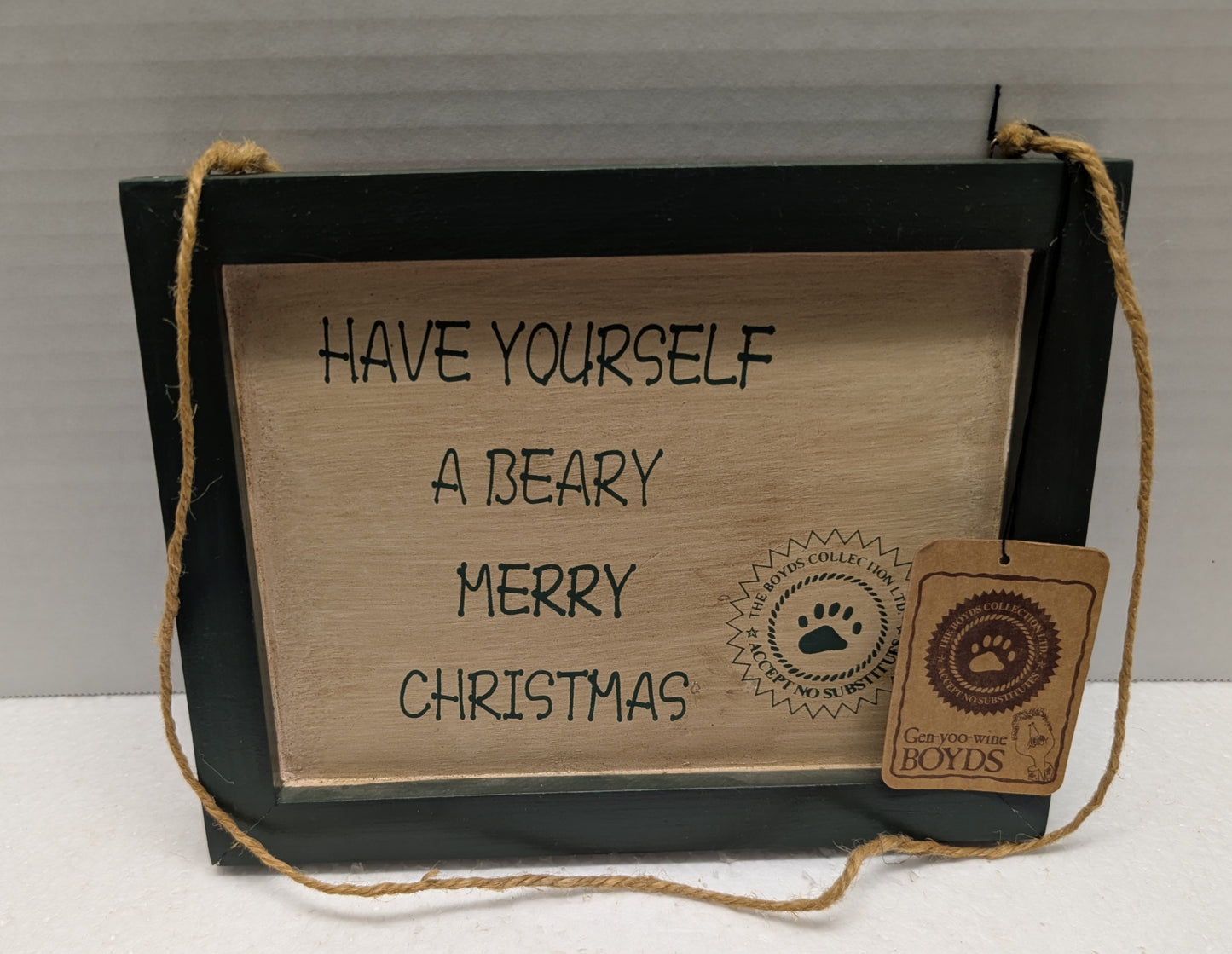 Boyds Wooden Accessory sign "Have Yourself A Beary Merry Christmas" image 0