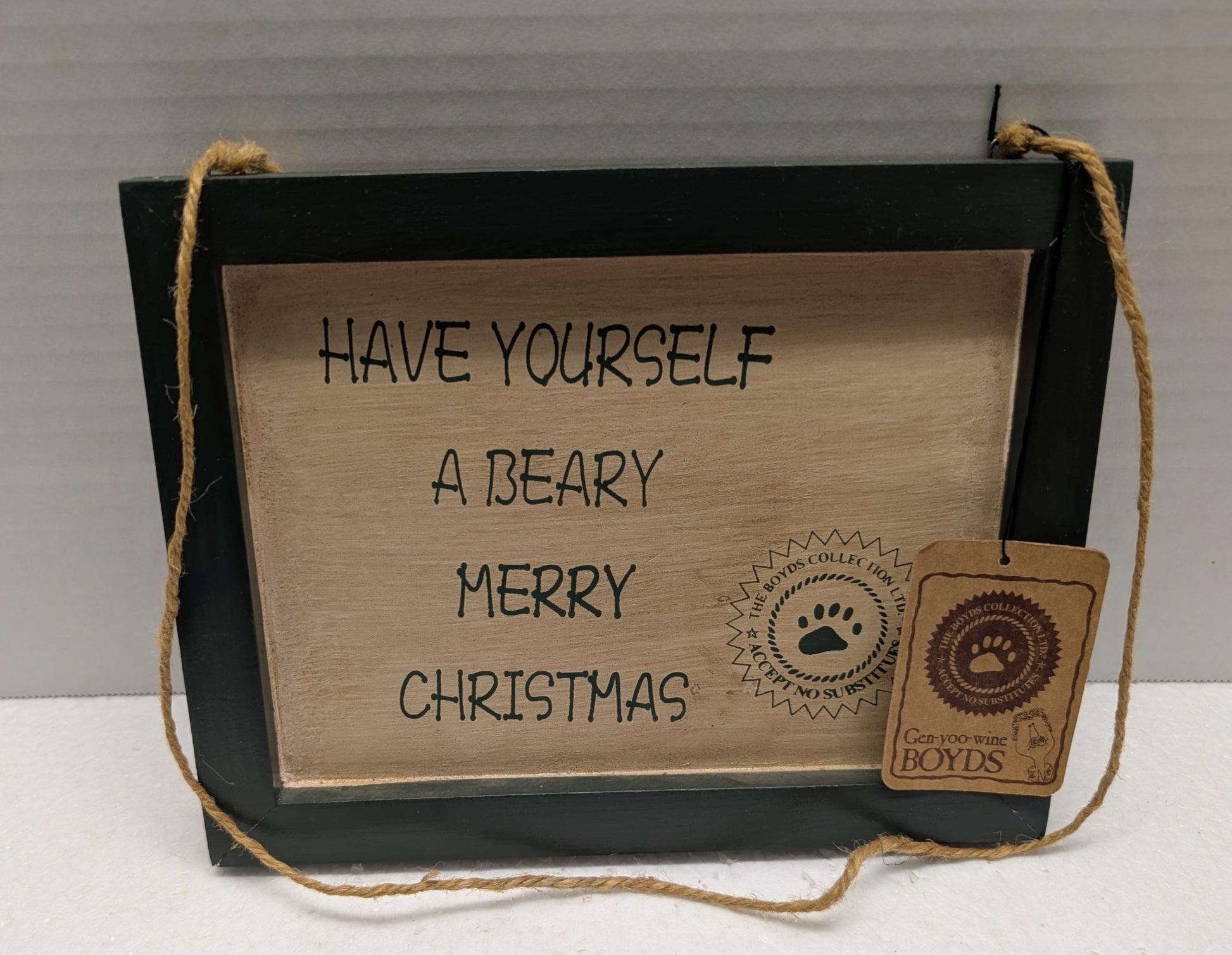 Boyds Wooden Accessory sign "Have Yourself A Beary Merry Christmas" image 0