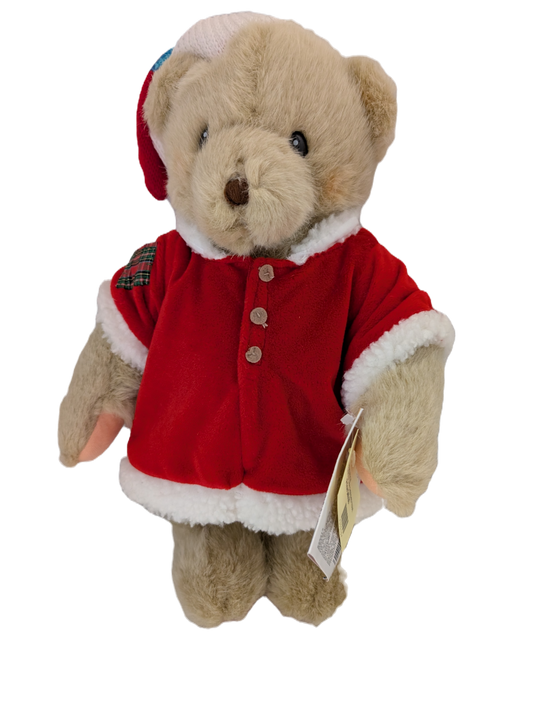 Cherished Teddies Bear Beth Santa Outfit w. Patches Dakin 14" image 0