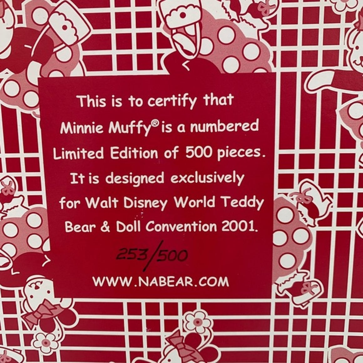North American Muffy Minnie Mouse  2001Walt Disney  & Doll  Convention image 3