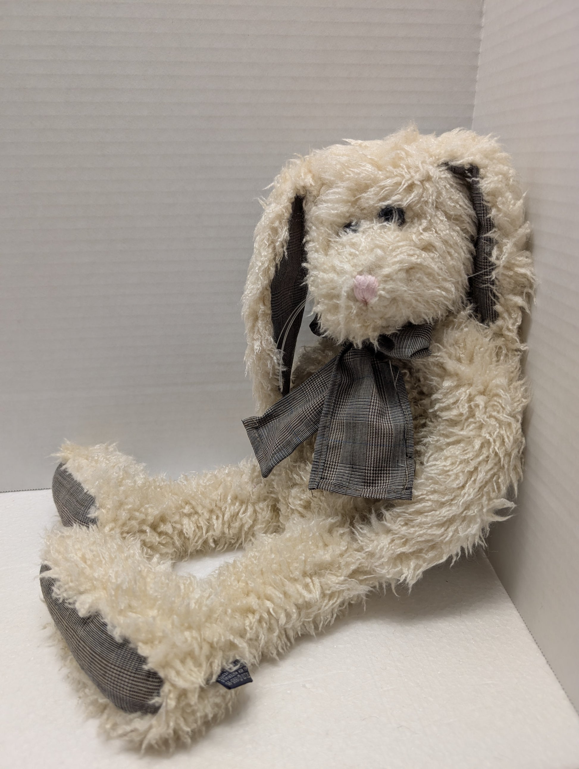 Boyds Hare Zelda Fitzhare White w.plaid ears and paw pads  5241-10 image 1