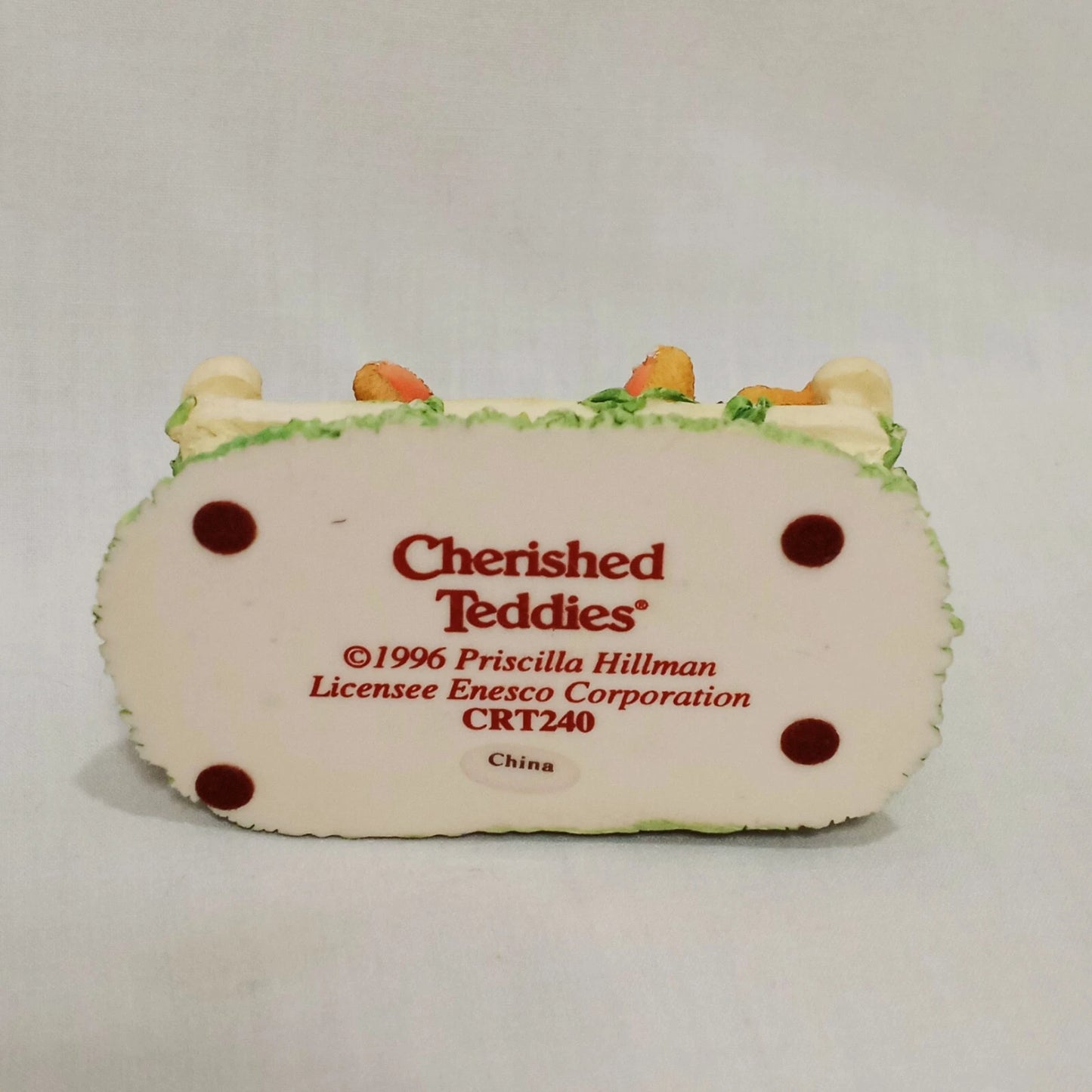 Cherished Teddies 2 Bears On Bench 1996 Enesco Hillman CRT240 1" Heart to Heart image 2