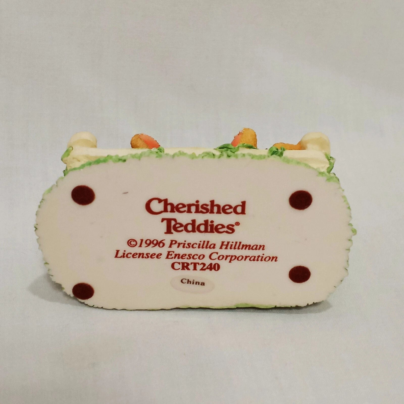 Cherished Teddies 2 Bears On Bench 1996 Enesco Hillman CRT240 1" Heart to Heart image 2
