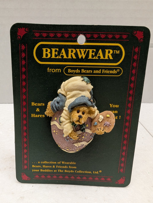 Boyds Pin Bearwear Rembrandt 26156 Bear on Easter Egg image 0