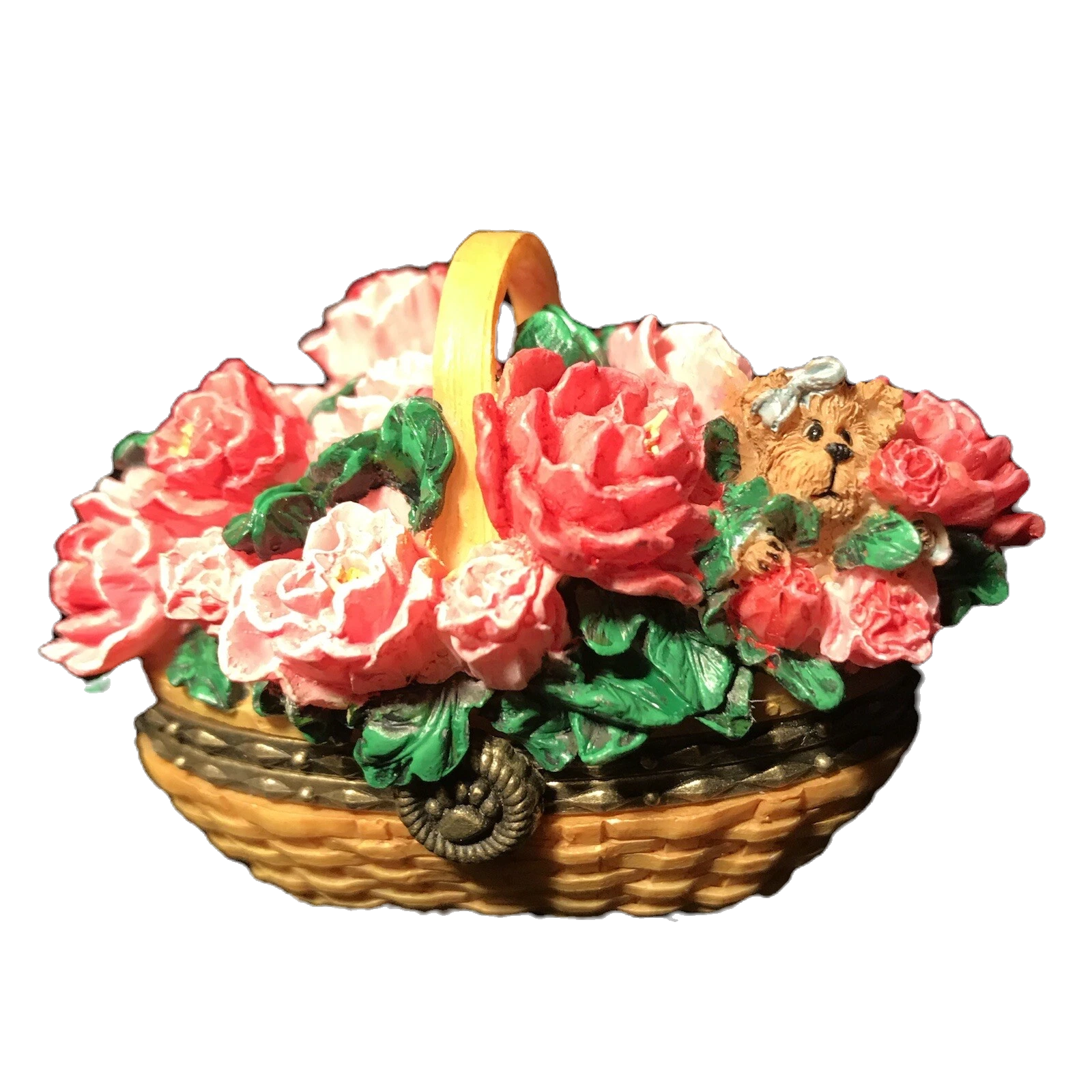 Boyds Treasure Box Collectors Club May Series Mini Peony Basket w.Petal image 0