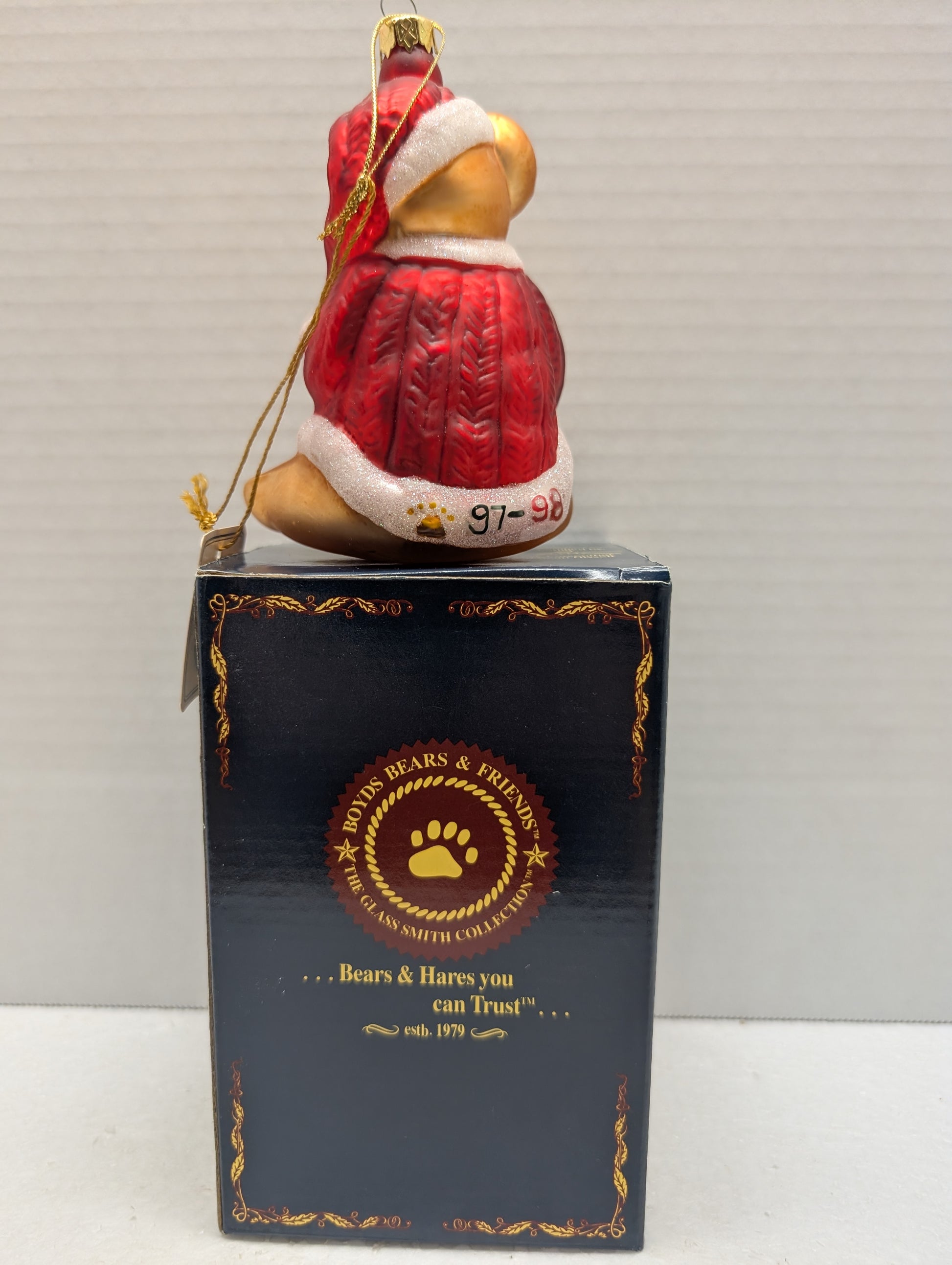 Boyds Glass Ornament S.C. 391000 Santa Ornament. image 3