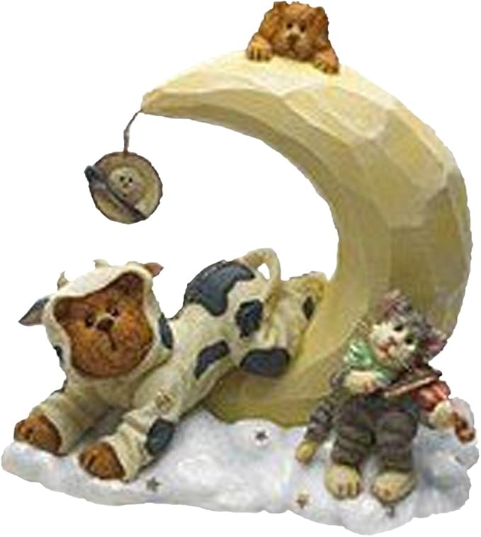Boyds Bear Resin Mookins, Puss & Pooch Hey Diddle Diddle 2459 image 0