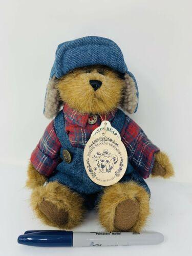 Boyds Bear Plush Edmund plaid shirt, overalls, hat  9175-15 image 1