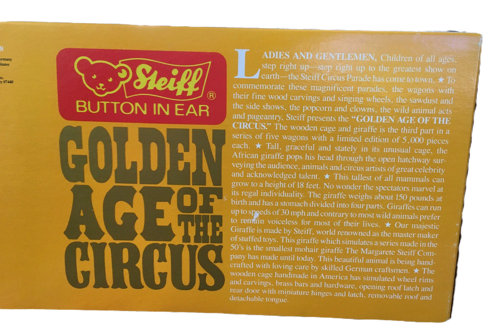 Steiff Giraffe Circus Wagon 1888 0100/88 image 7