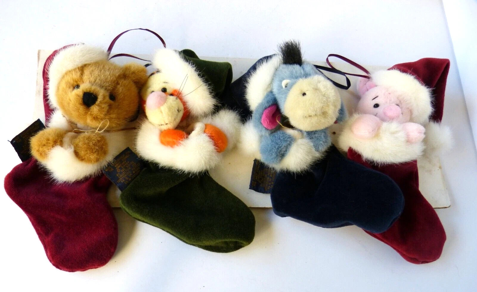 Boyds Disney Plush  Ornaments 1999 Xmas Winnie the Pooh Plush Set 94964DS image 0