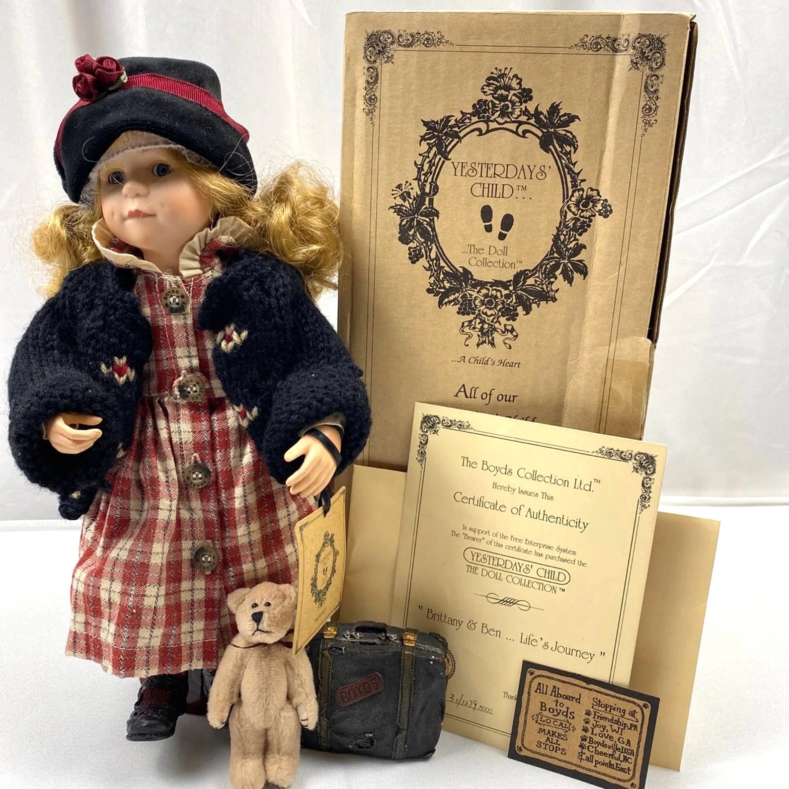 Boyds Doll  Brittany w.Bear and suitcase  #4906 15 image 0